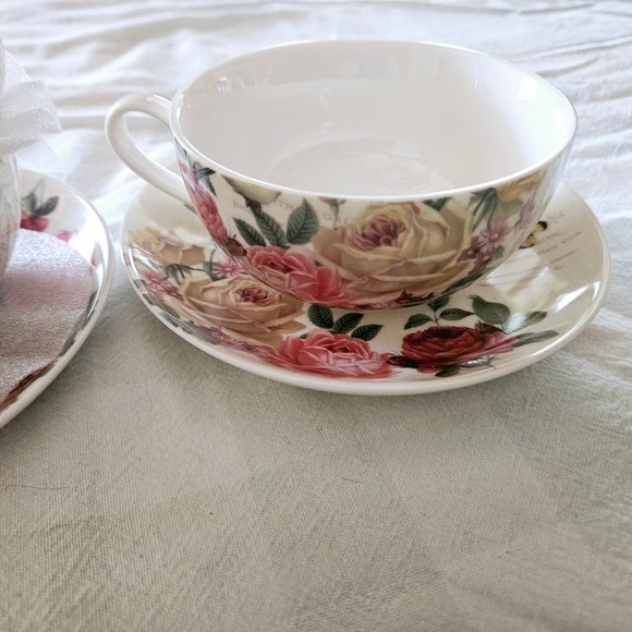 2 STECHCOL GRACIE BONE CHINA STACKED TEAPOT CUP & SAUCER Royal London Theme New - Picture 10 of 16